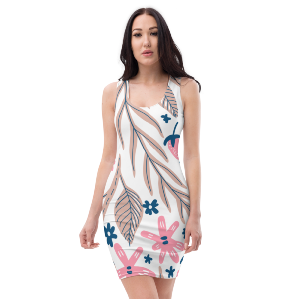 all-over-print-dress-white-front-624f271243aaf.png Pink Floral Sublimation Cut & Sew Dress