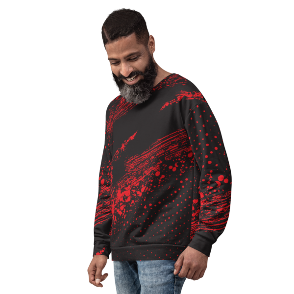 all-over-print-unisex-sweatshirt-white-left-front-63b02ee703625.png Red and Black Brushed Painted Sweatshirt