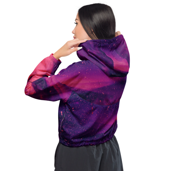 all-over-print-womens-cropped-windbreaker-black-back-638cd99e605d9.png Purple Galaxy Painted Women’s cropped windbreaker