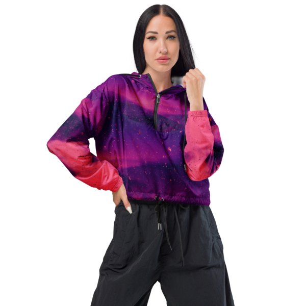 all-over-print-womens-cropped-windbreaker-black-front-638cd99e61e72.png Purple Galaxy Painted Women’s cropped windbreaker
