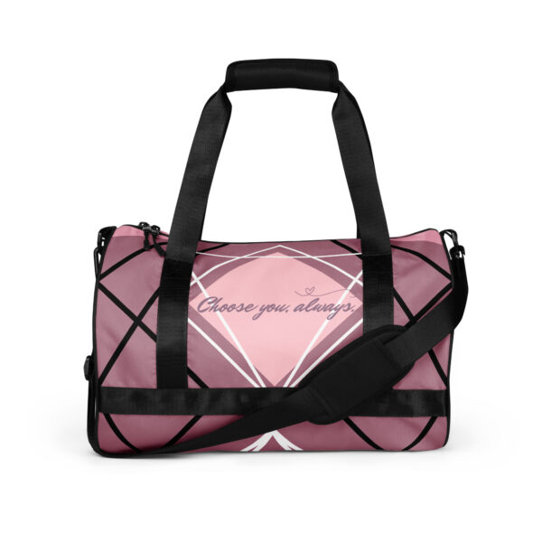 all-over-print-gym-bag-white-front-68ae0a78a2b33.jpg Choose You, Always gym bag