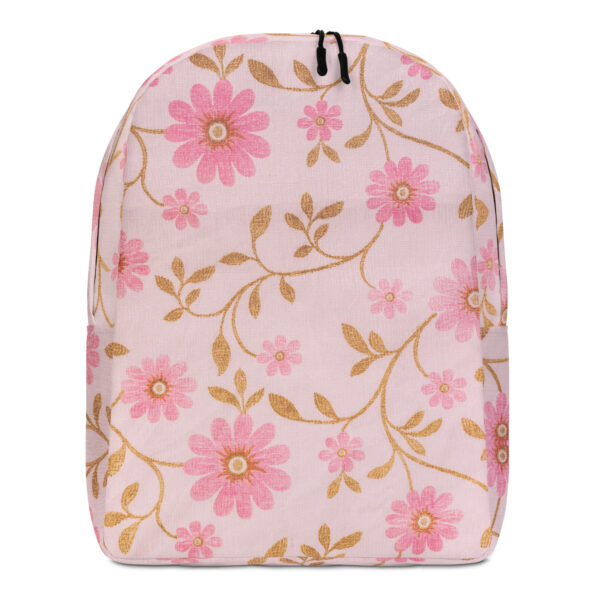 all-over-print-minimalist-backpack-white-front-68ae1fe01f732.jpg Pink Floral Pattern Minimalist Backpack