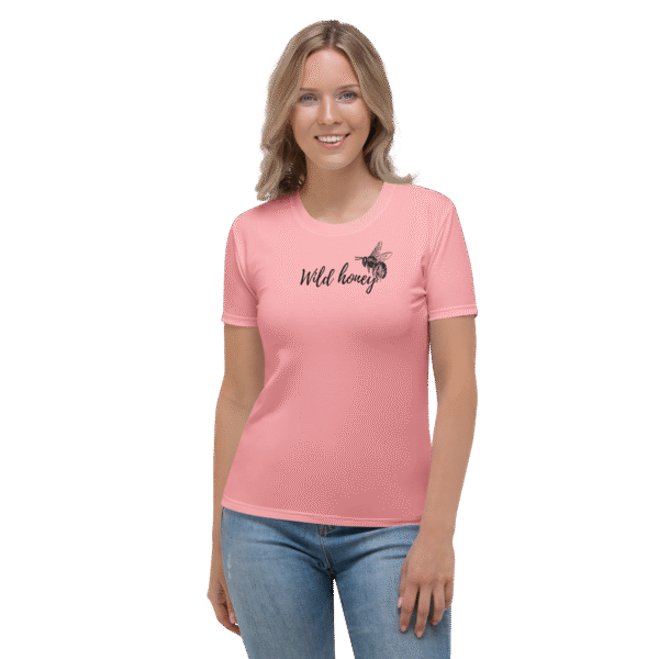 all-over-print-womens-crew-neck-t-shirt-white-front-689474188cc8a.png Wild Honey pink shirt for women