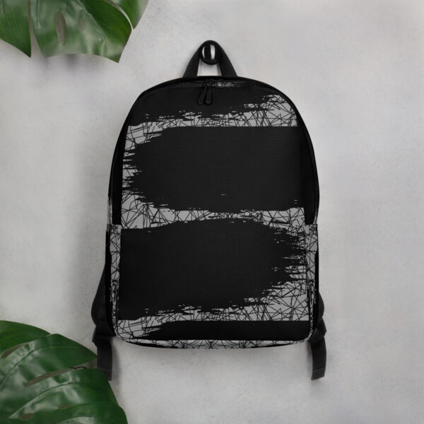 all-over-print-minimalist-backpack-white-front-68c92e4236485.jpg Art Brush Stroke Black Minimalist Backpack