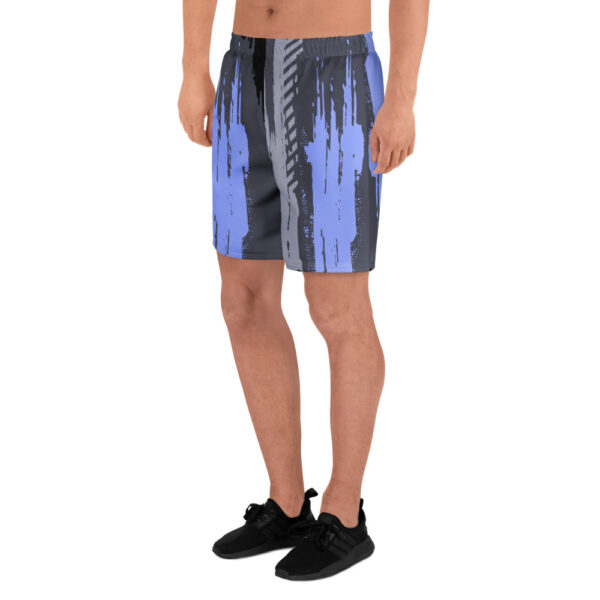 all-over-print-unisex-athletic-long-shorts-white-left-68c3d14cd01fa.jpg Blue and Grey Paint Art Athletic Long Shorts