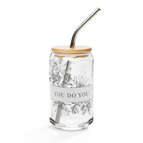 can-shaped-glass-16-oz-16-oz-with-lid-straw-front-68c97f4143d50.jpg You Do You Floral Can-Shaped Glass