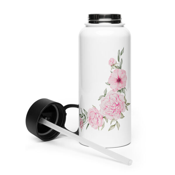 stainless-steel-water-bottle-with-a-straw-lid-white-32-oz-front-68c935db49491.jpg Peonie Flower Stainless Steel Water Bottle With a Straw Lid