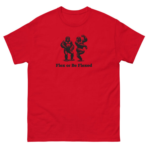 unisex-classic-tee-red-front-68b7e8b5a3915.jpg Flex Or Be Flexed classic tee