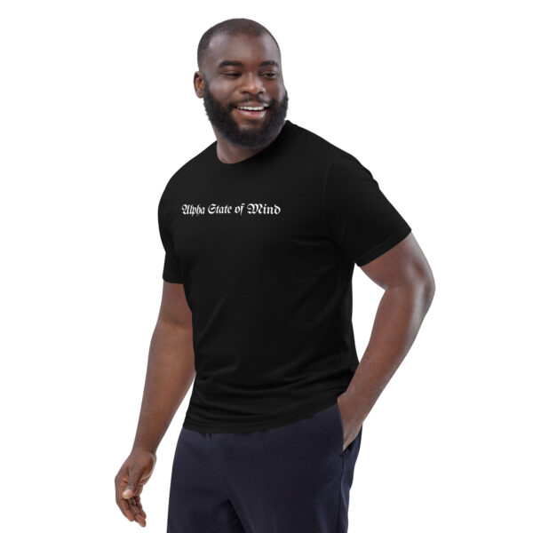 unisex-organic-cotton-t-shirt-black-left-front-68b5da5beb545.jpg Alpha State Of Mind organic cotton t-shirt