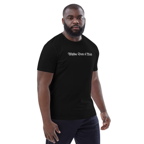unisex-organic-cotton-t-shirt-black-right-front-68b5da5bec1b1.jpg Alpha State Of Mind organic cotton t-shirt