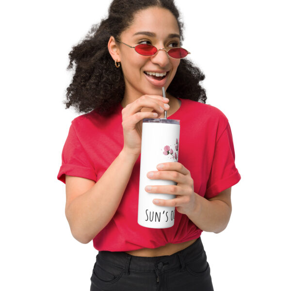 stainless-steel-tumbler-white-right-68f1db0c97789.jpg Sun's Out, Buds Out Stainless Steel Tumbler