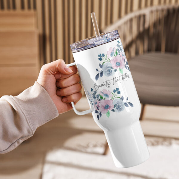 Beauty That Bites Travel Mug With a Handle Beauty That Bites Travel Mug With a Handle