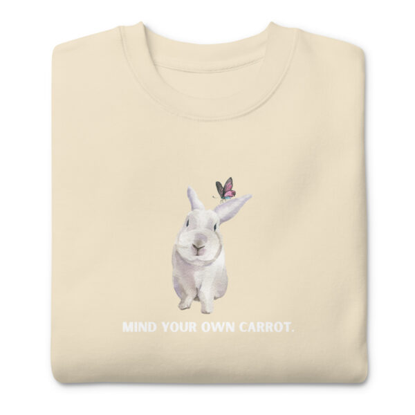 unisex-premium-sweatshirt-bone-front-68e9326673be9.jpg Mind Your Own Carrot Premium Sweatshirt