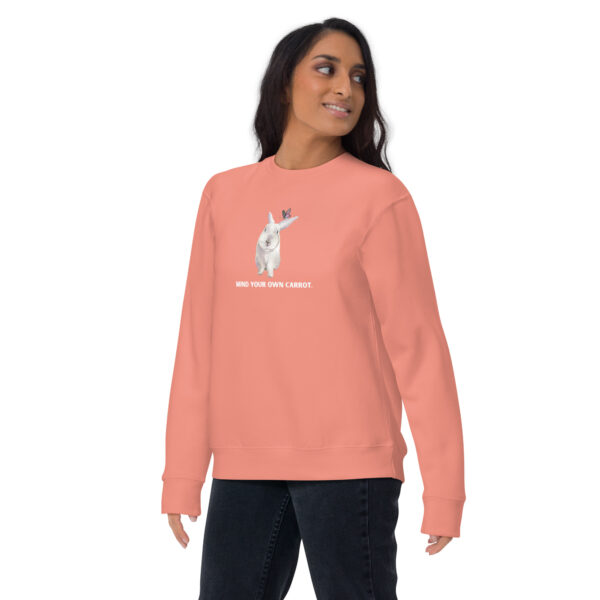 unisex-premium-sweatshirt-dusty-rose-front-68e9326626a31.jpg Mind Your Own Carrot Premium Sweatshirt