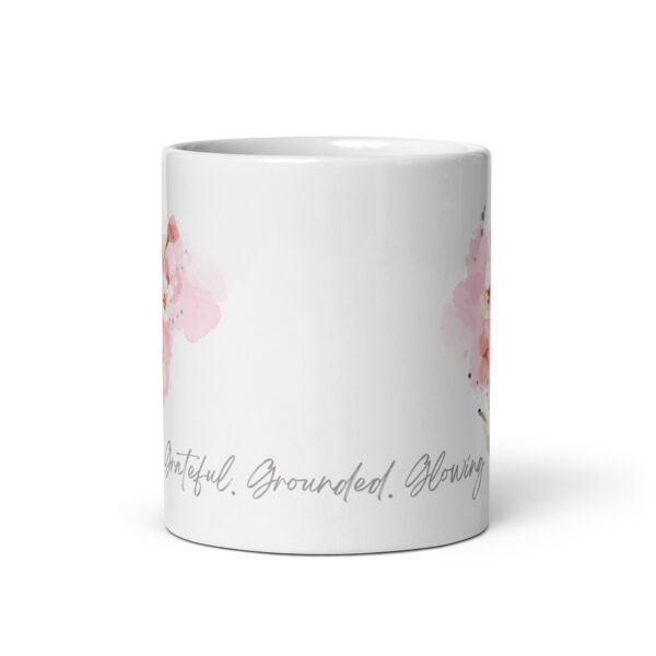 white-glossy-mug-white-11-oz-front-view-68e8cb4baf452.jpg Grateful. Grounded. Glowing Glossy Mug