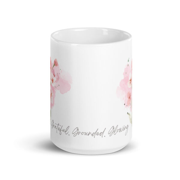 white-glossy-mug-white-15-oz-front-view-68e8cb4baf726.jpg Grateful. Grounded. Glowing Glossy Mug
