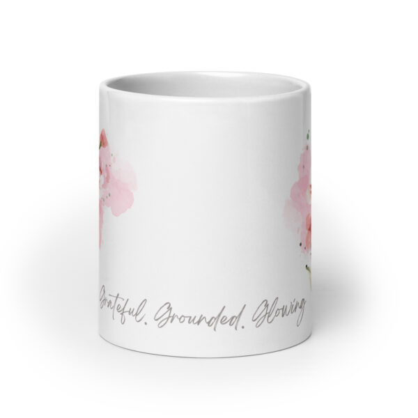 white-glossy-mug-white-20-oz-front-view-68e8cb4baf96b.jpg Grateful. Grounded. Glowing Glossy Mug