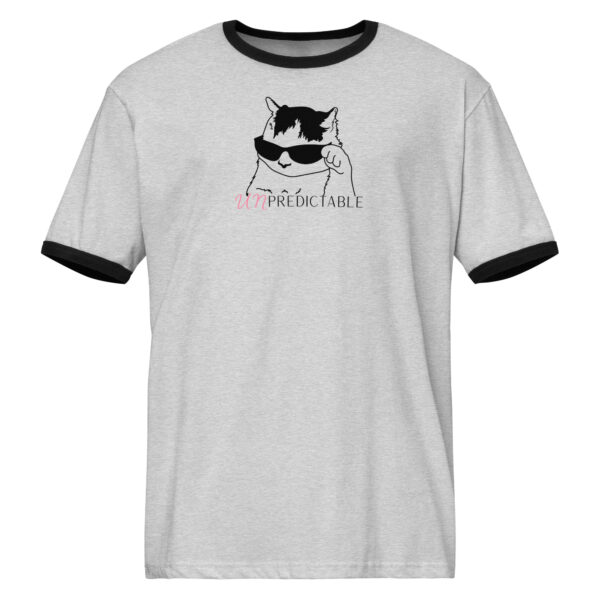 unisex-ringer-t-shirt-heather-gray-black-front-690e33f4ea648.jpg Unpredictable Ringer T-shirt