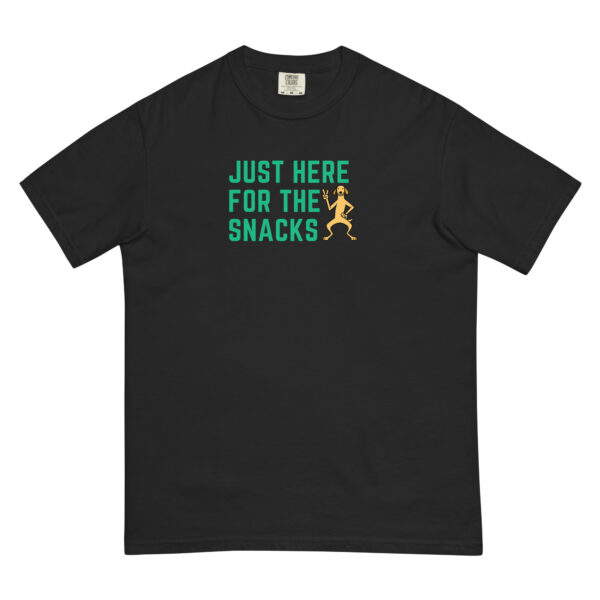 unisex-garment-dyed-heavyweight-t-shirt-black-front-6932db5e80dcb.jpg Just Here For The Snacks Garment-dyed Heavyweight T-shirt
