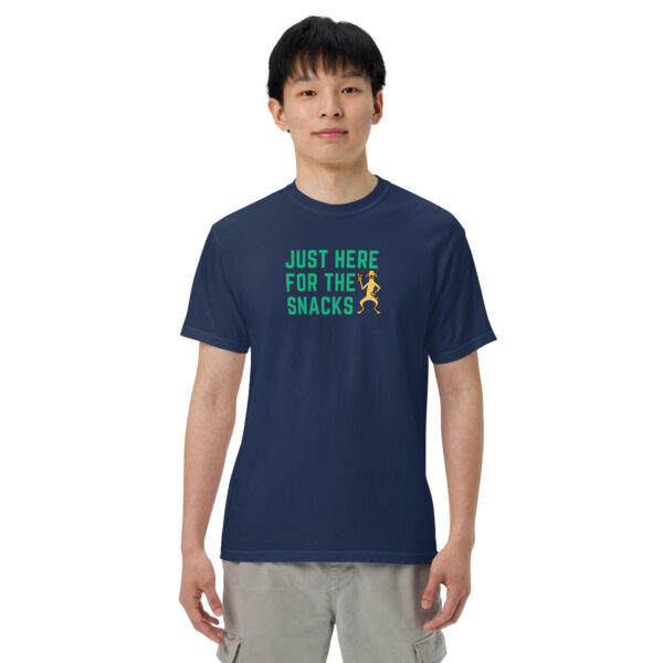 unisex-garment-dyed-heavyweight-t-shirt-true-navy-front-6932db5e7bd6f.jpg Just Here For The Snacks Garment-dyed Heavyweight T-shirt