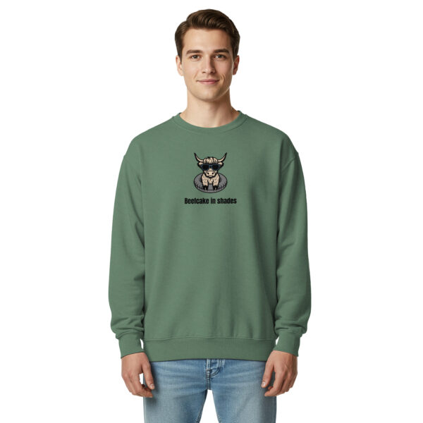unisex-garment-dyed-sweatshirt-light-green-front-69db36ff5cddf.jpg Beefcake In Shades Garment-dyed Sweatshirt