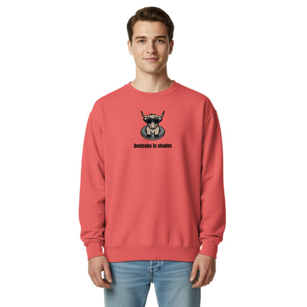 unisex-garment-dyed-sweatshirt-watermelon-front-69db36ff634c1.jpg Beefcake In Shades Garment-dyed Sweatshirt