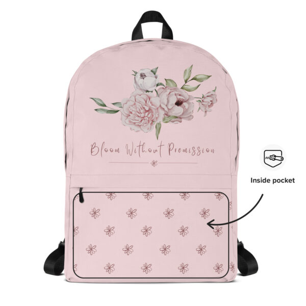 all-over-print-backpack-white-front-2-69f41dfdc63d4.jpg Bloom Without Premission Backpack