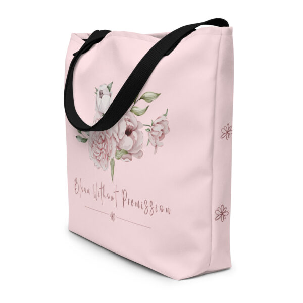 all-over-print-large-tote-bag-w-pocket-black-front-69f4375323176.jpg Bloom Without Premission Large Tote Bag